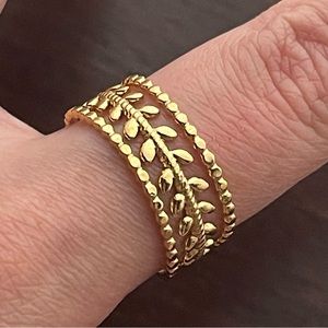 Entwined Gold Adjustable Ring